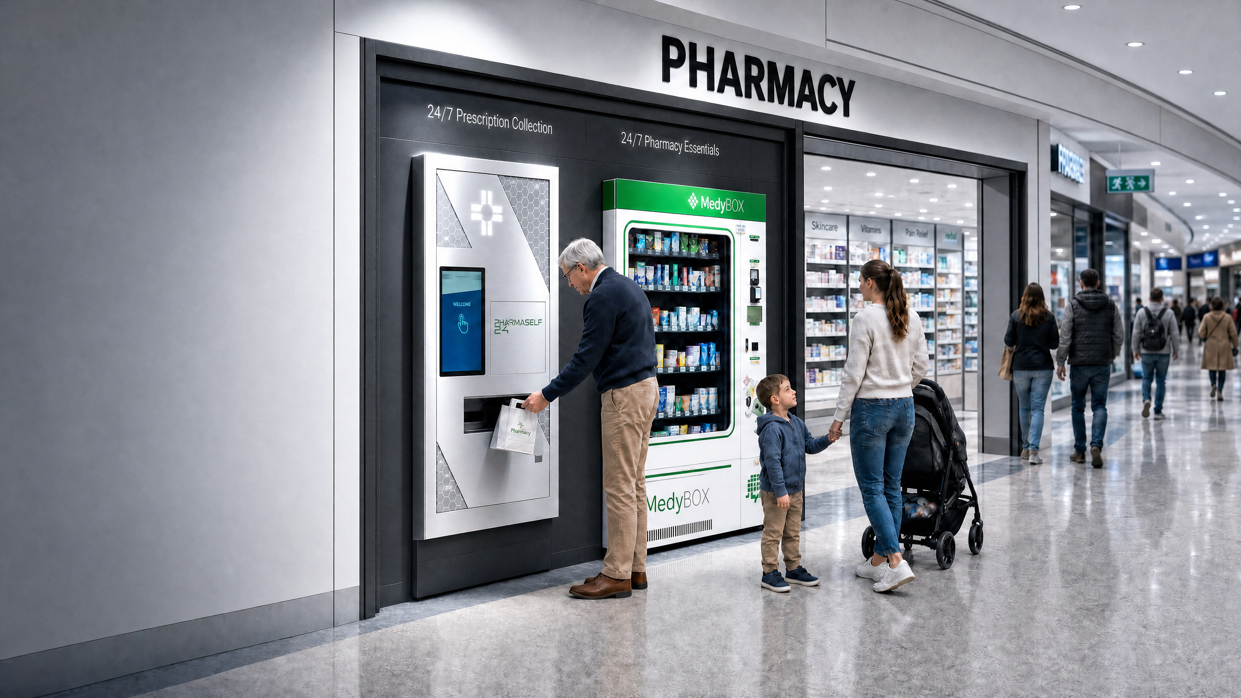 PharmaSelf24™ and MedyBOX™ installed at Aurora Pharmacy — 24/7 pharmacist-controlled access